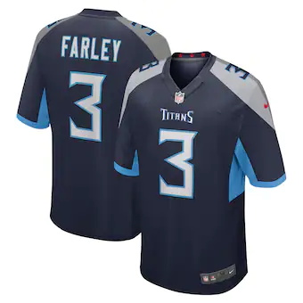 mens nike caleb farley navy tennessee titans game jersey